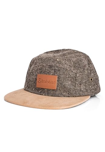 Blackskies® Obsidian 5-Panel Cap | Herren Damen Skater Basecap Wildleder Unisex Baseball Mütze Wolle Schirm - Grau-Braun Cap – Männer Frauen Streetwear Outdoor Sommer Freizeit von Blackskies