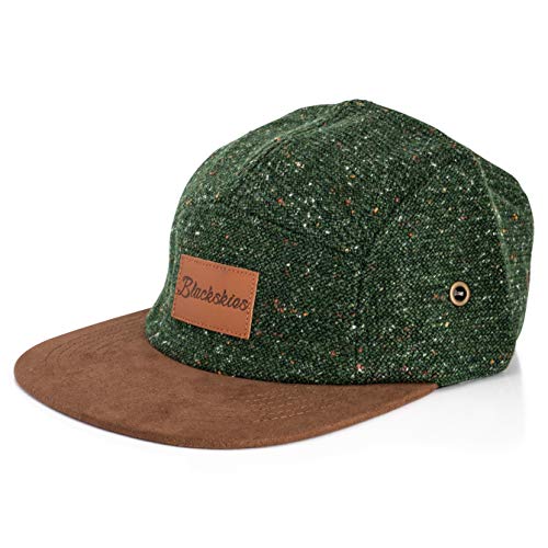 Blackskies® Obsidian 5-Panel Cap | Herren Damen Skater Basecap Wildleder Unisex Baseball Mütze Wolle Schirm - Grün-Braun von Blackskies