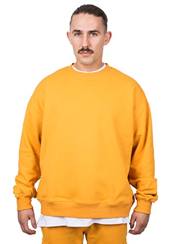Blackskies Oversize Heavyweight Crewneck Sweater | Streetwear Luxus Pullover Herren Damen Sweater Sweatshirt Pulli - Senfgelb - Large von Blackskies