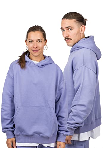 Blackskies Oversized Heavyweight Hoodie Sweater | Streetwear Luxus Pullover Herren Damen Sweater Sweatshirt Pulli - Lavender - XX-Large von Blackskies