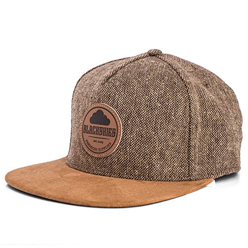 Blackskies® Pathfinder Snapback Cap | Schirm Unisex Premium Baseball Mütze Kappe Basecap Verstellbar One Size - Braun Melliert Beige von Blackskies