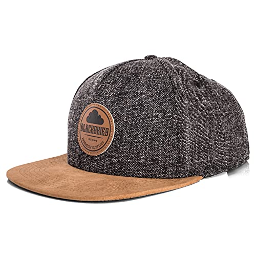 Blackskies® Pathfinder Snapback Cap | Schirm Unisex Premium Baseball Mütze Kappe Basecap Verstellbar One Size - Schwarz Melliert Beige von Blackskies