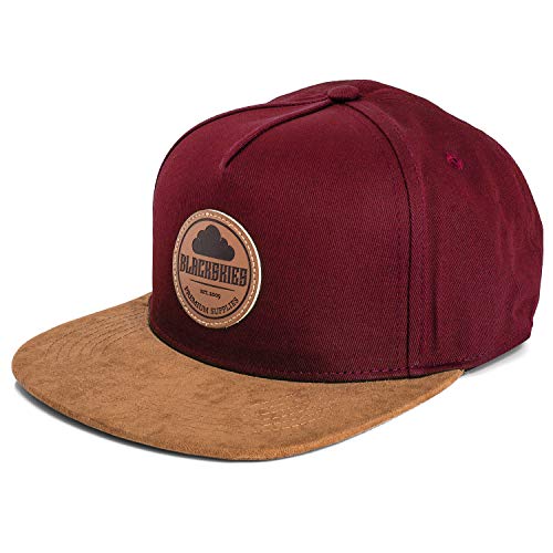 Blackskies® Pathfinder Snapback Cap | Schirm Unisex Premium Baseball Mütze Kappe Basecap Verstellbar One Size - Weinrot Beige von Blackskies
