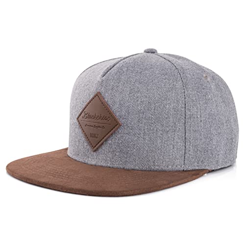 Blackskies® Port Macquarie Snapback Cap | Unisex Premium Baseball Cappy Flach Kappe Basecap Schirm Mütze - Grau-Braun von Blackskies
