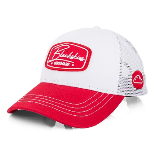 Blackskies Race Baseball Cap | Herren Damen Schirm Premium Snapback Trucker Mütze Kappe Basecap Kappe Rot von Blackskies