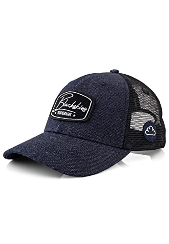 Blackskies® Race Baseball Cap | Herren Damen Premium Trucker Cap | Snapback Schirm Mütze Kappe Basecap Jeans Denim-Schwarz - Männer Frauen Unisex Streetwear Outdoor Sommer Freizeit von Blackskies