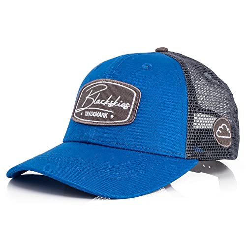 Blackskies® Race Baseball Cap | Herren Damen Premium Trucker Cap | Snapback Schirm Mütze Kappe Basecap Grau-Blau von Blackskies