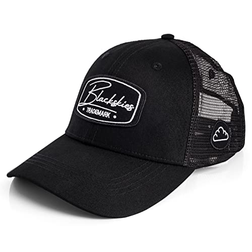 Blackskies® Race Baseball Cap | Herren Damen Premium Trucker Cap | Snapback Schirm Mütze Kappe Basecap Schwarz von Blackskies