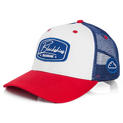 Blackskies® Race Baseball Cap | Herren Damen Premium Trucker Cap | Snapback Schirm Mütze Kappe Basecap Weiß-Blau-Rot Blackskies® Race Baseball Cap | Herren Damen Premium Trucker Cap | Snapback Schirm Mütze Kappe Basecap Weiß-Blau-Rot von Blackskies