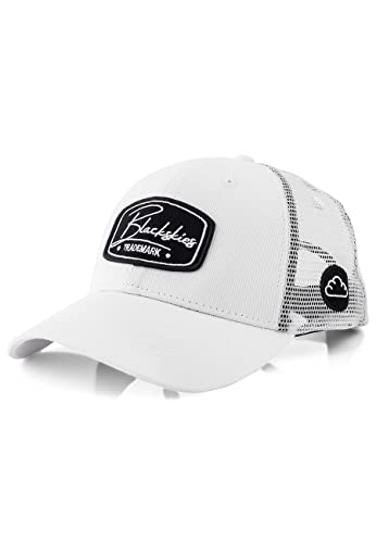 Blackskies Razor Baseball Cap | Herren Damen Schirm Premium Snapback Trucker Mütze Kappe Basecap Kappe Weiß von Blackskies