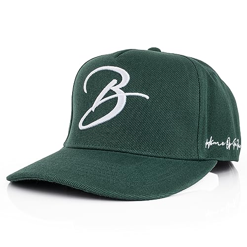 Blackskies Script Baseball Cap | Unisex Luxury Premium Snapback Hat Mütze Kappe Flanell Grün von Blackskies