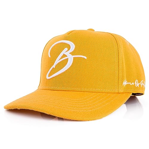 Blackskies Script Baseball Cap | Unisex Luxury Premium Snapback Hat Mütze Kappe Flanell Orange von Blackskies
