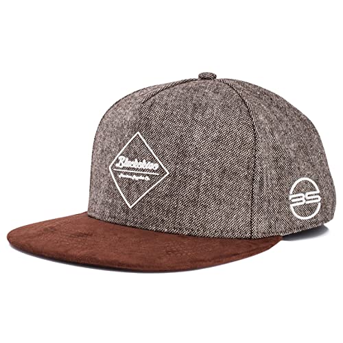 Blackskies Snapback Cap Schwarz Braun Grau Wolle Schirm Unisex Premium Baseball Mütze Kappe, Baal, Einheitsgröße von Blackskies