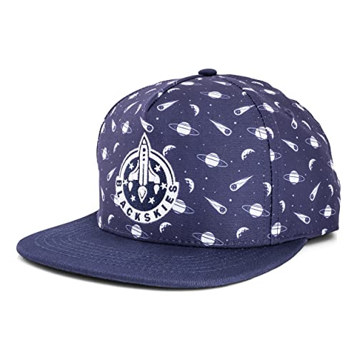 Blackskies Space Odysee Snapback Cap | Damen Herren Baseball Mütze Kappe Basecap Galaxy Astronaut Weltraum Sky Limit Navyblau von Blackskies