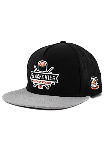 Blackskies Sushi Time Snapback Cap | Damen Herren Baseball Mütze Kappe Basecap Schwarz Grau Japan Food Nigiri Chopstick von Blackskies