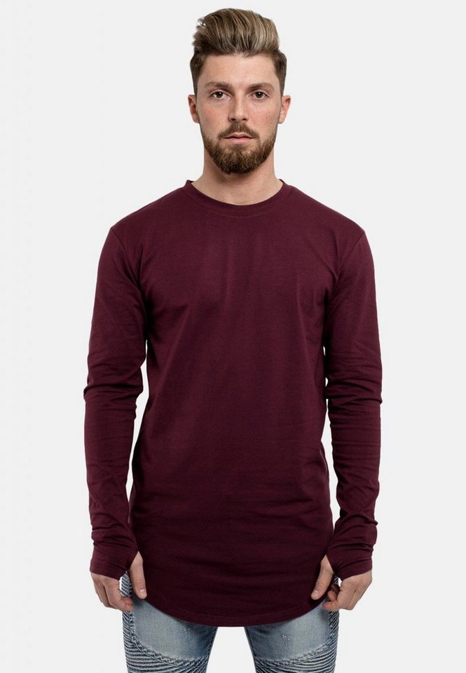 Blackskies T-Shirt Round Langarm Longshirt T-Shirt Burgundy X-Large von Blackskies