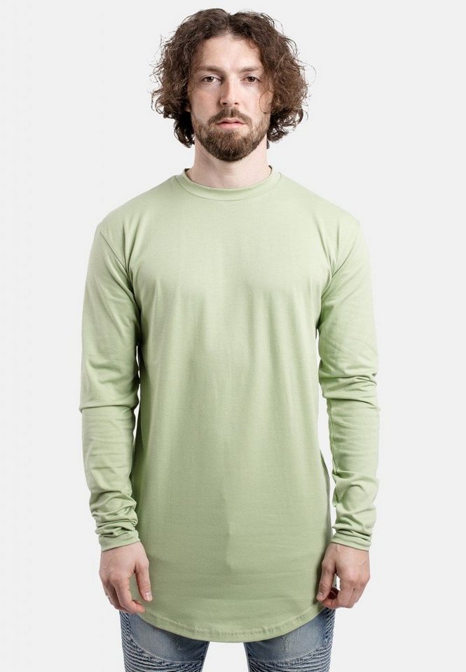 Blackskies T-Shirt Round Long Sleeve Longline T-Shirt Sage Green Small von Blackskies