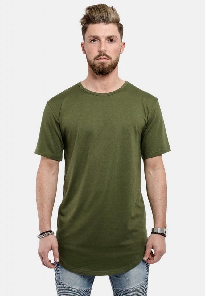 Blackskies T-Shirt Round Longshirt T-Shirt Olive Medium von Blackskies