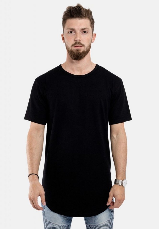 Blackskies T-Shirt Round Longshirt T-Shirt Schwarz Small von Blackskies