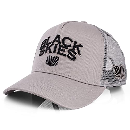 Blackskies® Team Baseball Cap | Herren Damen Schirm Premium Snapback Trucker Mütze Kappe Basecap Kappe Grau von Blackskies