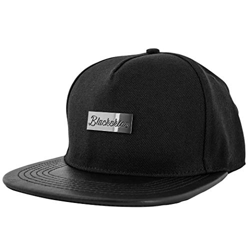 Blackskies Vanguard Snapback Cap Damen Herren Baseball Mütze Kappe Suede Kunst-Leder, Schwarz, Einheitsgröße von Blackskies