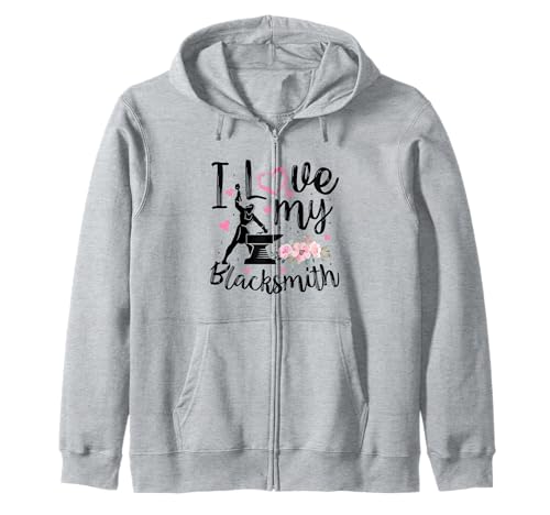 I Love My Blacksmith Lustiger Schmied Frau Freundin Frauen Kapuzenjacke I Love My Blacksmith Lustiger Schmied Frau Freundin Frauen Kapuzenjacke von Blacksmith Wife Girlfriend Apparel Co.