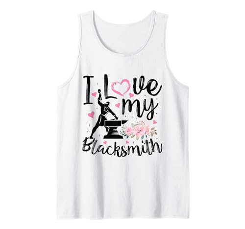I Love My Blacksmith Lustiger Schmied Frau Freundin Frauen Tank Top I Love My Blacksmith Lustiger Schmied Frau Freundin Frauen Tank Top von Blacksmith Wife Girlfriend Apparel Co.