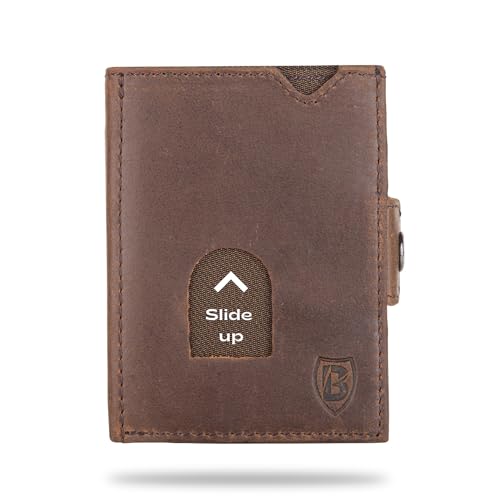 Blade® Kartenetui Herren I 6-8 Kartenhalter I Leder Kreditkartenetui mit RFID Schutz I Mini Wallet I Karten Portemonnaie I Credit Card Holder Wallet I Herren Geldbörse I Chestnut von Blade