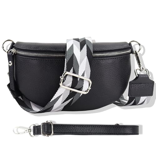 Blade Bauchtasche Damen Echtleder, stylische Gürteltasche Damen mit 2 gemusterten und Leder abnehmbaren & verstellbaren Breiten Gürteln, Crossbody Bag Damen, Hochwertige Brusttasche für Frauen Blade Bauchtasche Damen Echtleder, stylische Gürteltasche Damen mit 2 gemusterten und Leder abnehmbaren & verstellbaren Breiten Gürteln, Crossbody Bag Damen, Hochwertige Brusttasche für Frauen von Blade