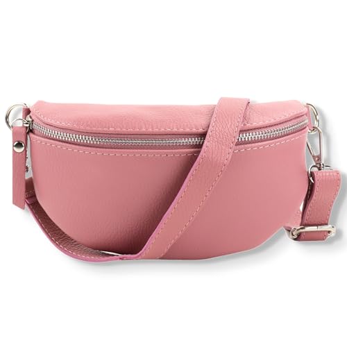 Blade Bauchtasche Damen Echtleder, stylische Gürteltasche Damen mit 2 gemusterten und Leder abnehmbaren & verstellbaren Breiten Gürteln, Crossbody Bag Damen, Hochwertige Brusttasche für Frauen von Blade