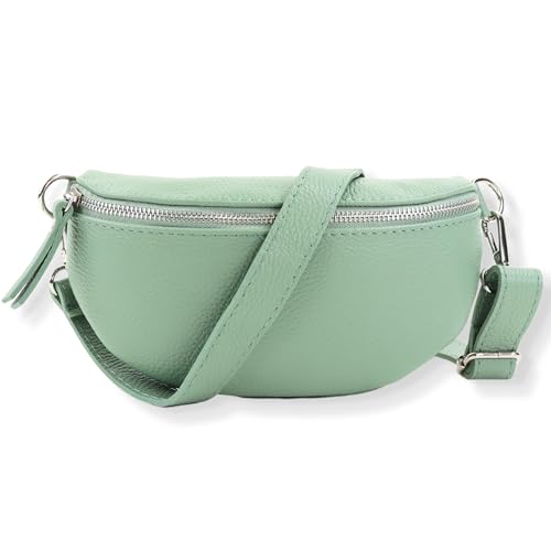 Blade Bauchtasche Damen Echtleder, stylische Gürteltasche Damen mit 2 gemusterten und Leder abnehmbaren & verstellbaren Breiten Gürteln, Crossbody Bag Damen, Hochwertige Brusttasche für Frauen von Blade