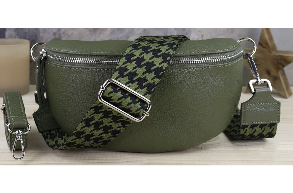 Blade Bauchtasche Damen Echtleder Umhängetasche Brusttasche Gürteltasche, als Schultertasche tragbar mit Verstellbare Schultergurte von Blade