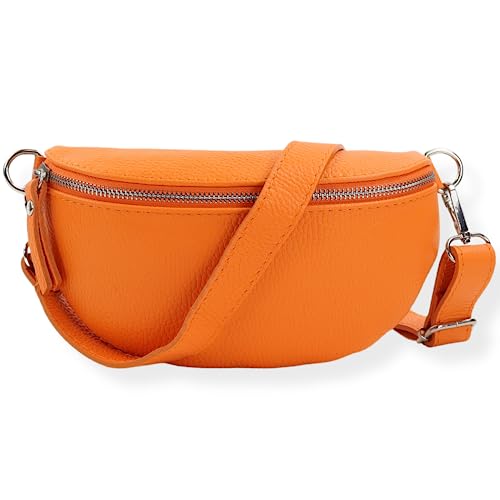 Blade Bauchtasche Echtleder, stylisch Umhängetasche, Hüfttasche für Damen, Hochwertige Schultertasche mit Reißverschluss, Crossbody Bag, Handtasche, Gürteltasche (ORANGE) von Blade