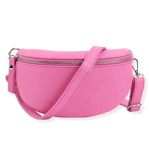 Blade Bauchtasche Echtleder, stylisch Umhängetasche, Hüfttasche für Damen, Hochwertige Schultertasche mit Reißverschluss, Crossbody Bag, Handtasche, Gürteltasche (ROSA) von Blade