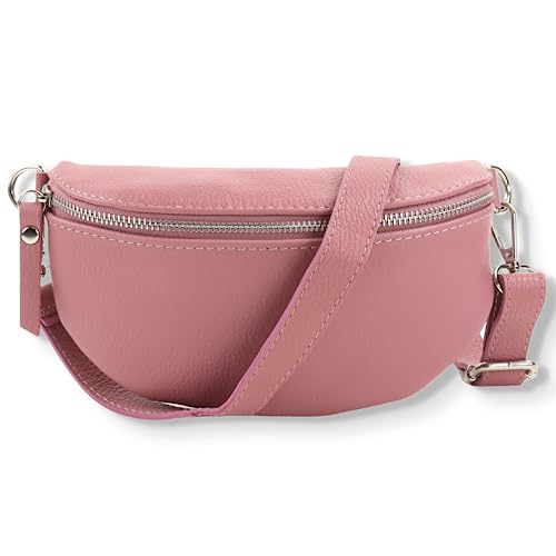 Blade Bauchtasche Echtleder, stylisch Umhängetasche, Hüfttasche für Damen, Hochwertige Schultertasche mit Reißverschluss, Crossbody Bag, Handtasche, Gürteltasche (Violet ROT) von Blade