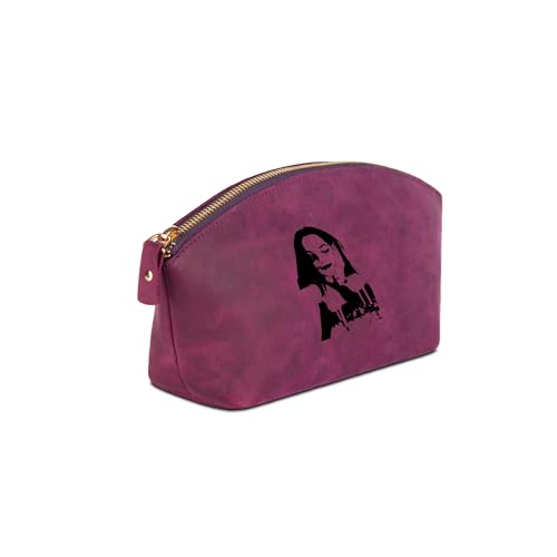 Personalisierbare Kosmetiktasche für Damen aus echtem Leder - Stilvolle Lederschminktasche, Kulturbeutel, Reise-Make-up-Koffer, Individualisierbare Make-up-Tasche als Geschenk - Geschenk Purpel von Blade