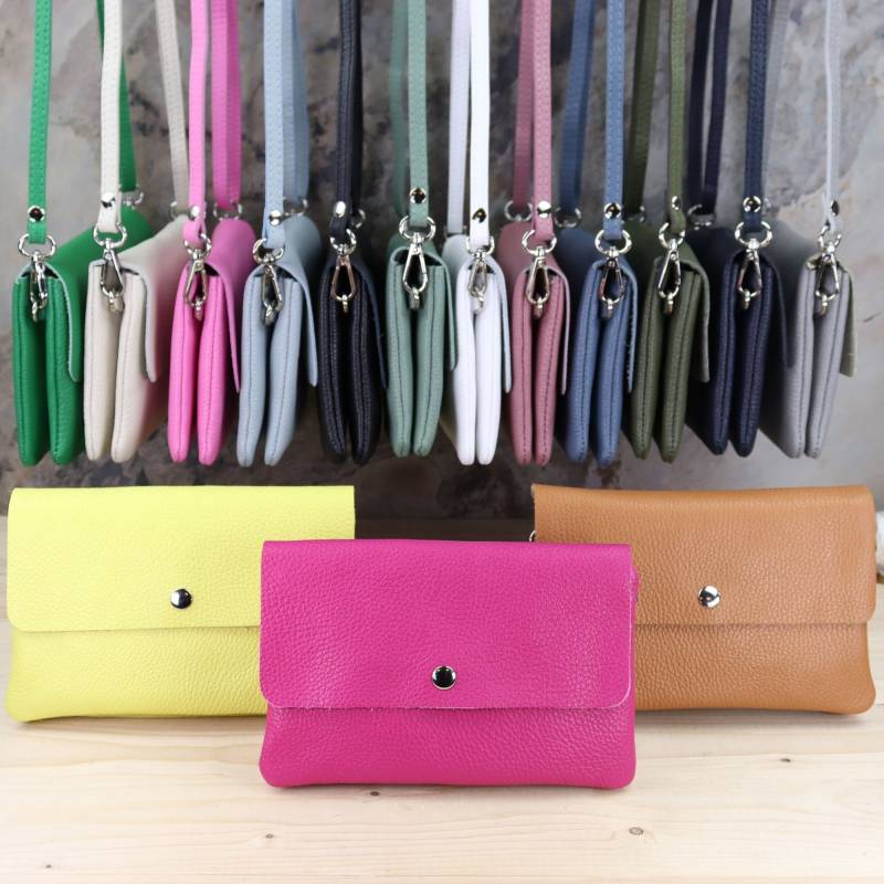 Große Leder Geldbörse Für Frauen, Schulterriemen Damen Geldbeutel, Brieftasche Mit Gemustertem Riemen, Portemonnaie Schnappverschluss von BladeLeather