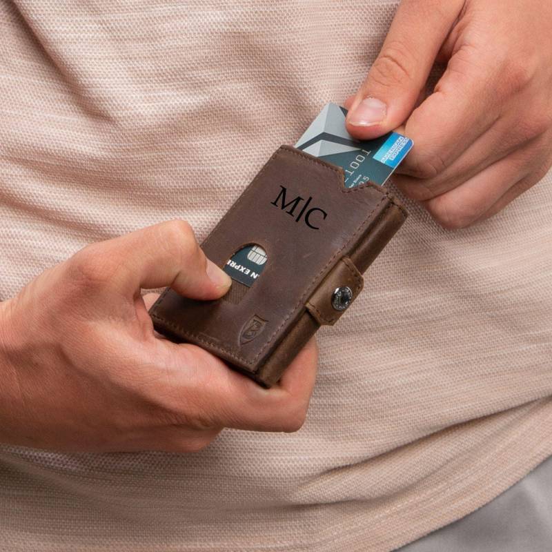 Leder Geldbörse Herren Mit Personalisierung, Kartenetui Initialen Gravur, Portemonnaie Rfid, Weihnachtsgeschenk, Kartenfach von BladeLeather