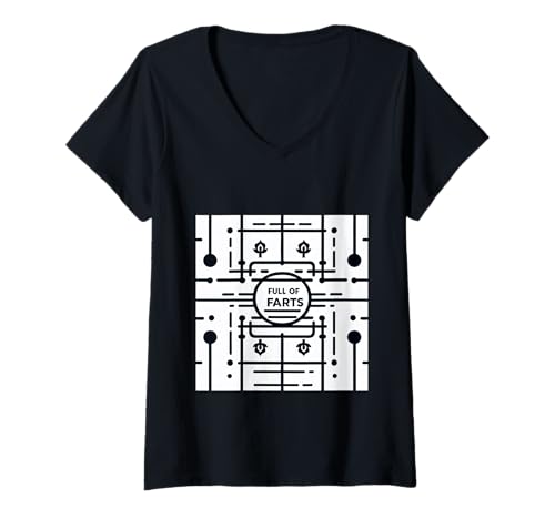 Damen Full of Farts Verdauungsgaswitz |||- T-Shirt mit V-Ausschnitt Damen Full of Farts Verdauungsgaswitz |||- T-Shirt mit V-Ausschnitt von Blähungen Humorgas lacht