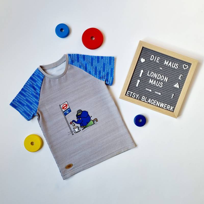 Schneller Versand T-Shirt, Sendung Mit Der Maus, Die Maus - Londonmaus, Gr. 122 von Blagenwerk