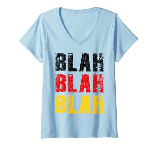 Damen Blah Blah Blah T-Shirt mit V-Ausschnitt Damen Blah Blah Blah T-Shirt mit V-Ausschnitt von Blah Blah Blah Blah Blah Blah