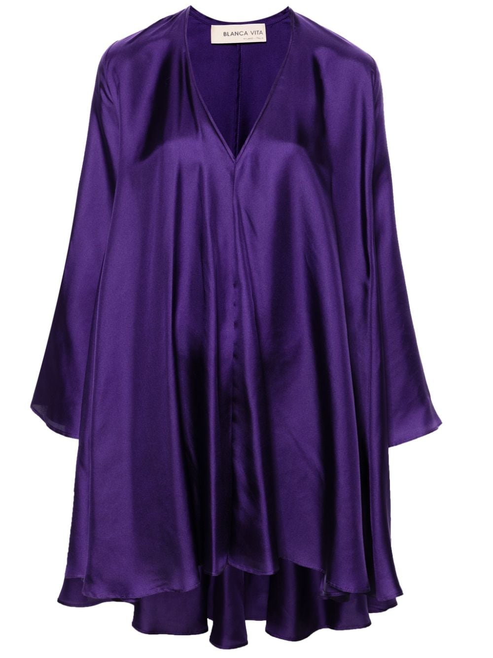 Blanca Vita V-neck silk minidress - Violett von Blanca Vita