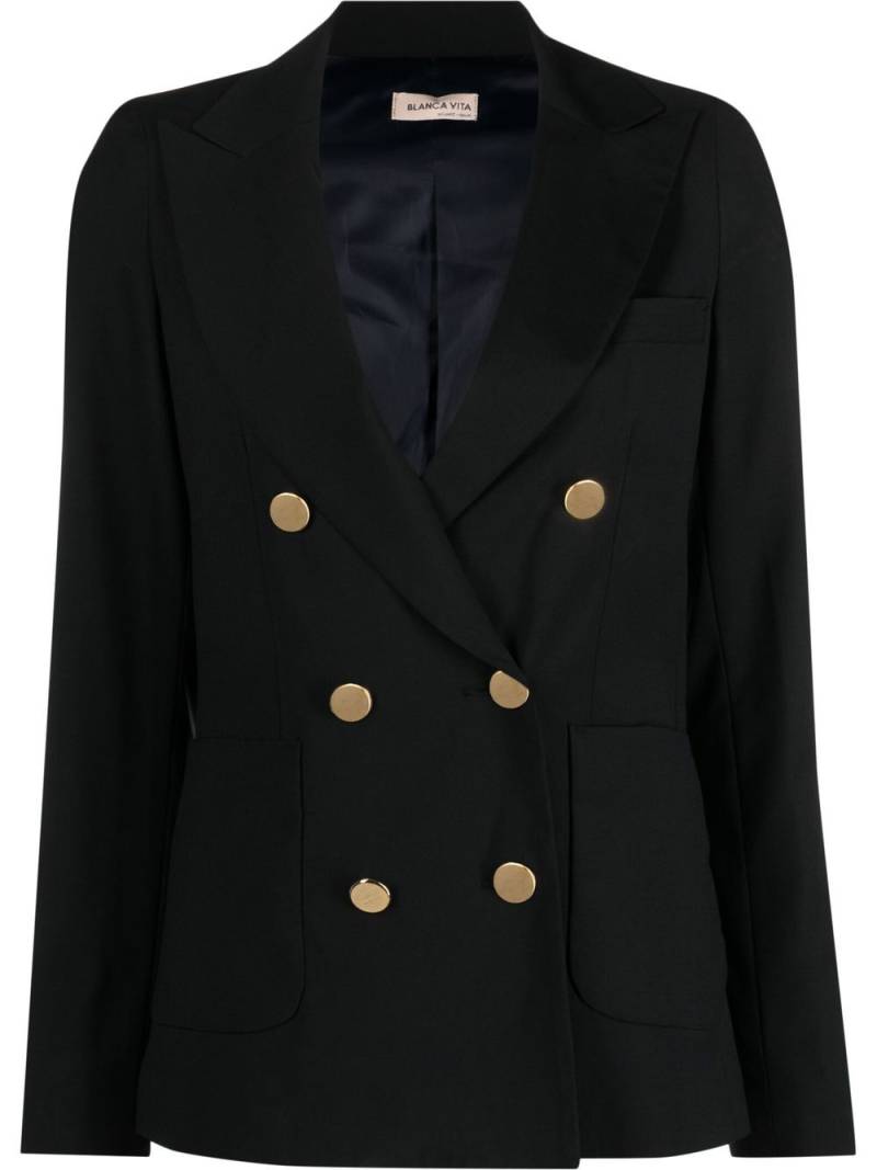 Blanca Vita Doppelreihiger Blazer - Schwarz von Blanca Vita