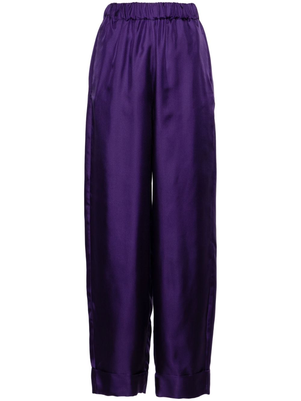 Blanca Vita high-waist silk palazzo trousers - Violett von Blanca Vita