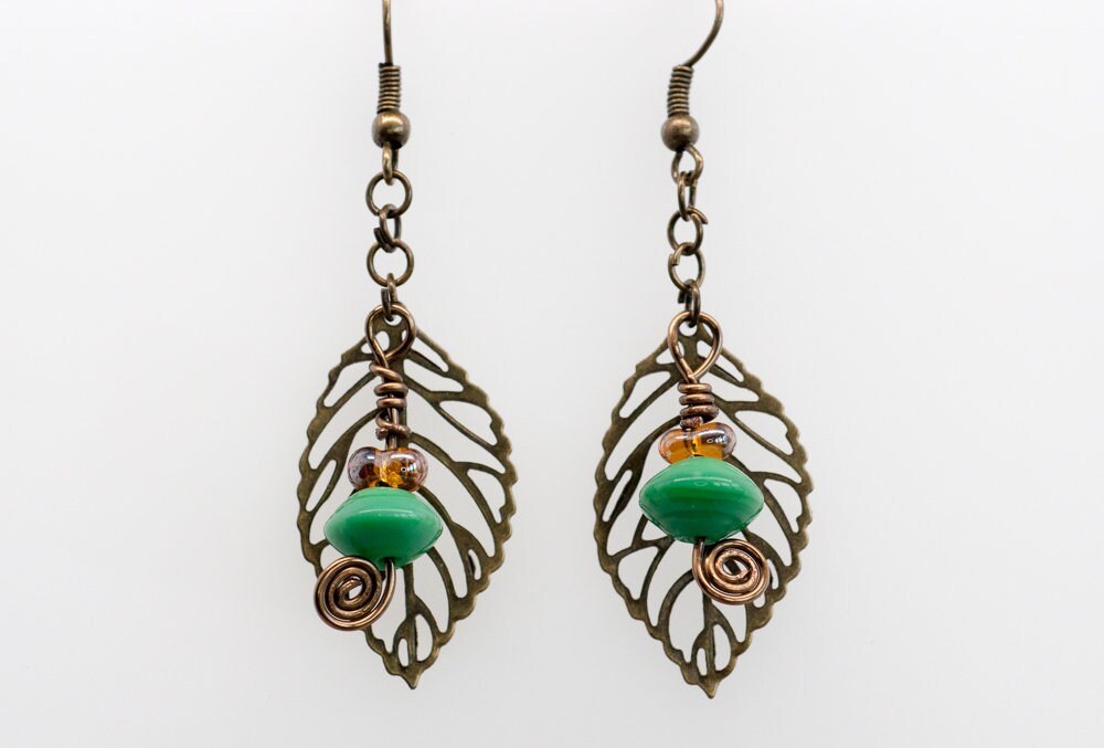 Bronze Blatt Ohrringe Bronze Blatt Ohrringe von BlanchardBeauties
