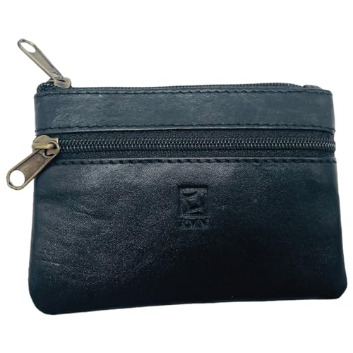 Blanck Kreditkartenetui aus Leder, Unisex, echtes Leder, mehrere Fächer, innen mit Ring. Für Handtasche oder Tasche. Entworfen in Spanien., Schwarz , 11 x 7,5 cm - 2 Cremalleras, geldbörsen von Blanck