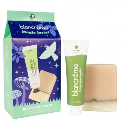 Blancrème Duo Hände Apfel – Handseife kalt sponifiziert + Handcreme 30 ml 97 % natürlich mit Sheabutter und Kakao Blancrème Duo Hände Apfel – Handseife kalt sponifiziert + Handcreme 30 ml 97 % natürlich mit Sheabutter und Kakao von Blancreme