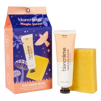 Blancrème – Duo Hände Pfirsich – Handseife kalt gesponnen + Handcreme 30 ml 97 % natürlich mit Sheabutter und Kakao Blancrème – Duo Hände Pfirsich – Handseife kalt gesponnen + Handcreme 30 ml 97 % natürlich mit Sheabutter und Kakao von Blancreme