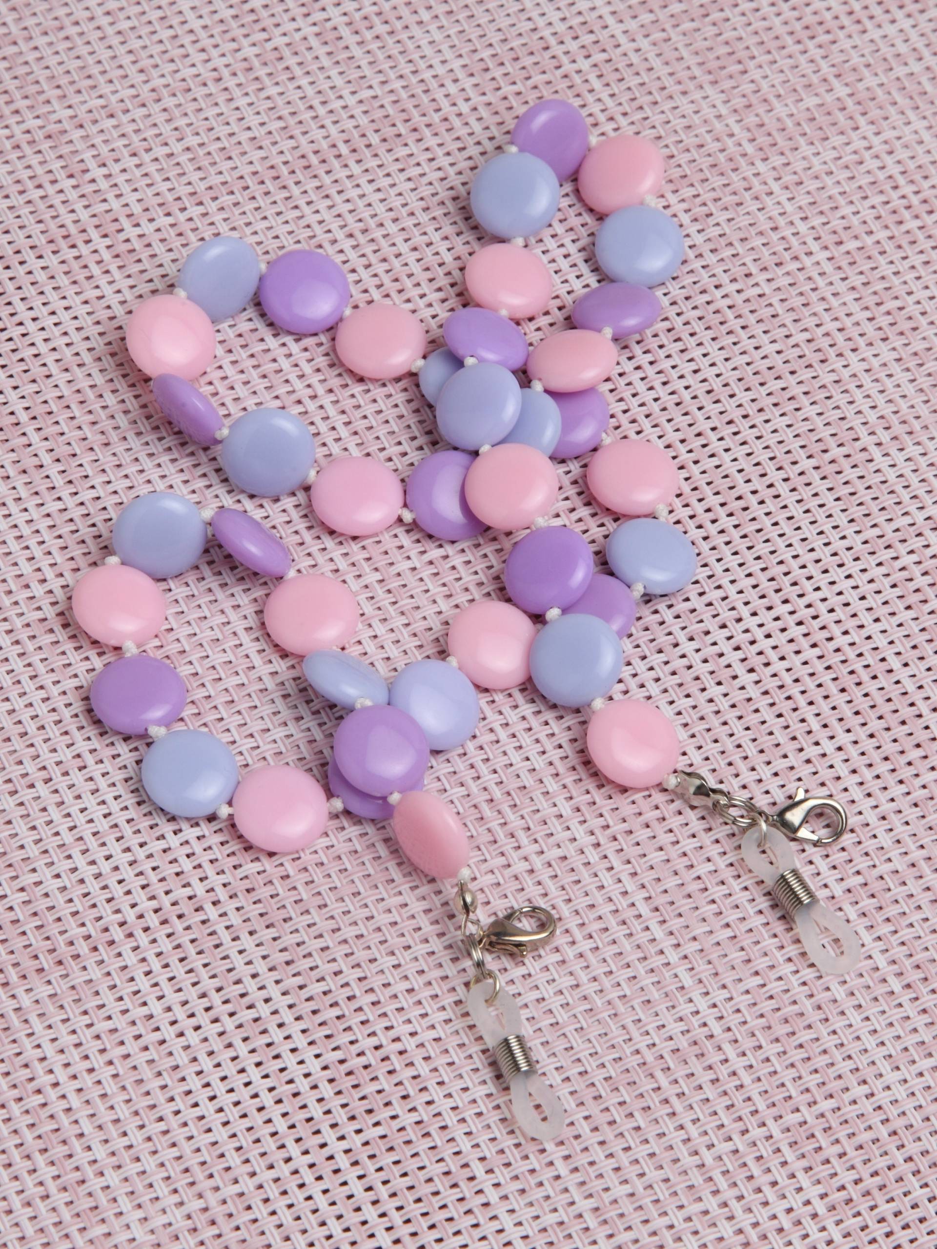 Brillenkette "Bonbons in Lila-Flieder-Rosa" von BlandineTaschenShop