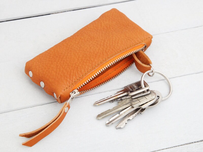 Leder Schlüsseltasche "Orange" von BlandineTaschenShop
